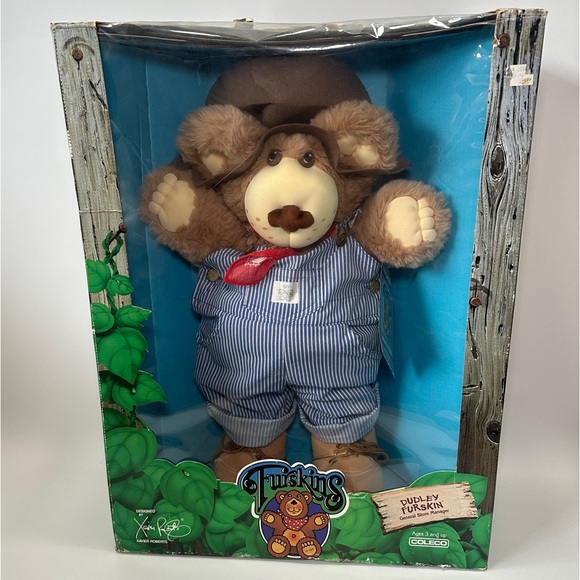 Furskins Dudley Furskin Teddy Bear Plush Xavier Roberts  22" Coleco 1986 IN‎ BOX - Picture 1 of 12